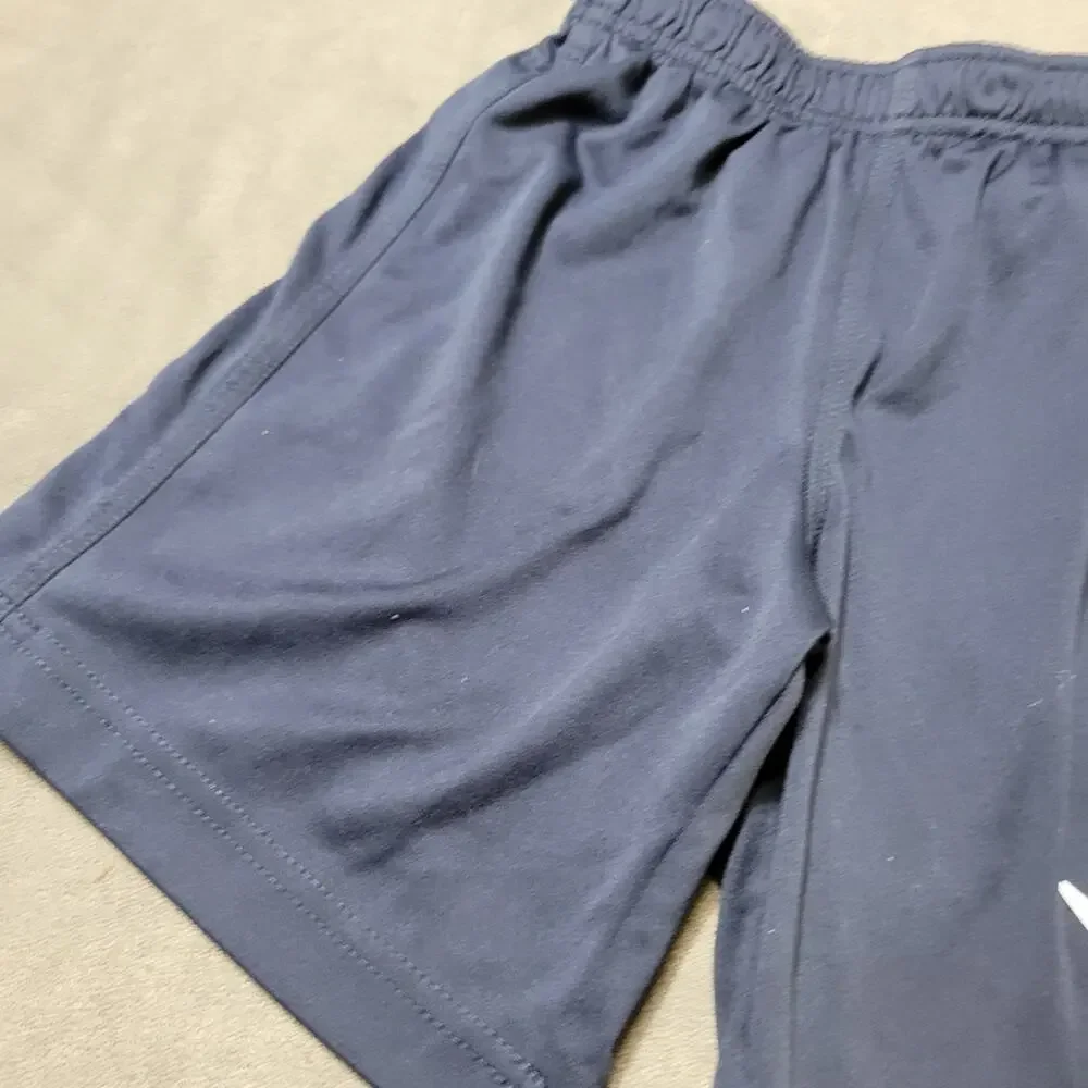 Nike Dri-Fit Boys Basketball Shorts Size 7 Long Blue Comfort Stretch Pull On Tie